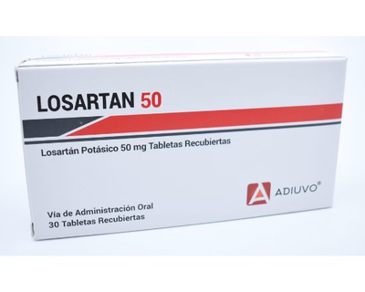 Losartan Potasico Adiuvo, 50 mg, 30 tabletas recubiertas