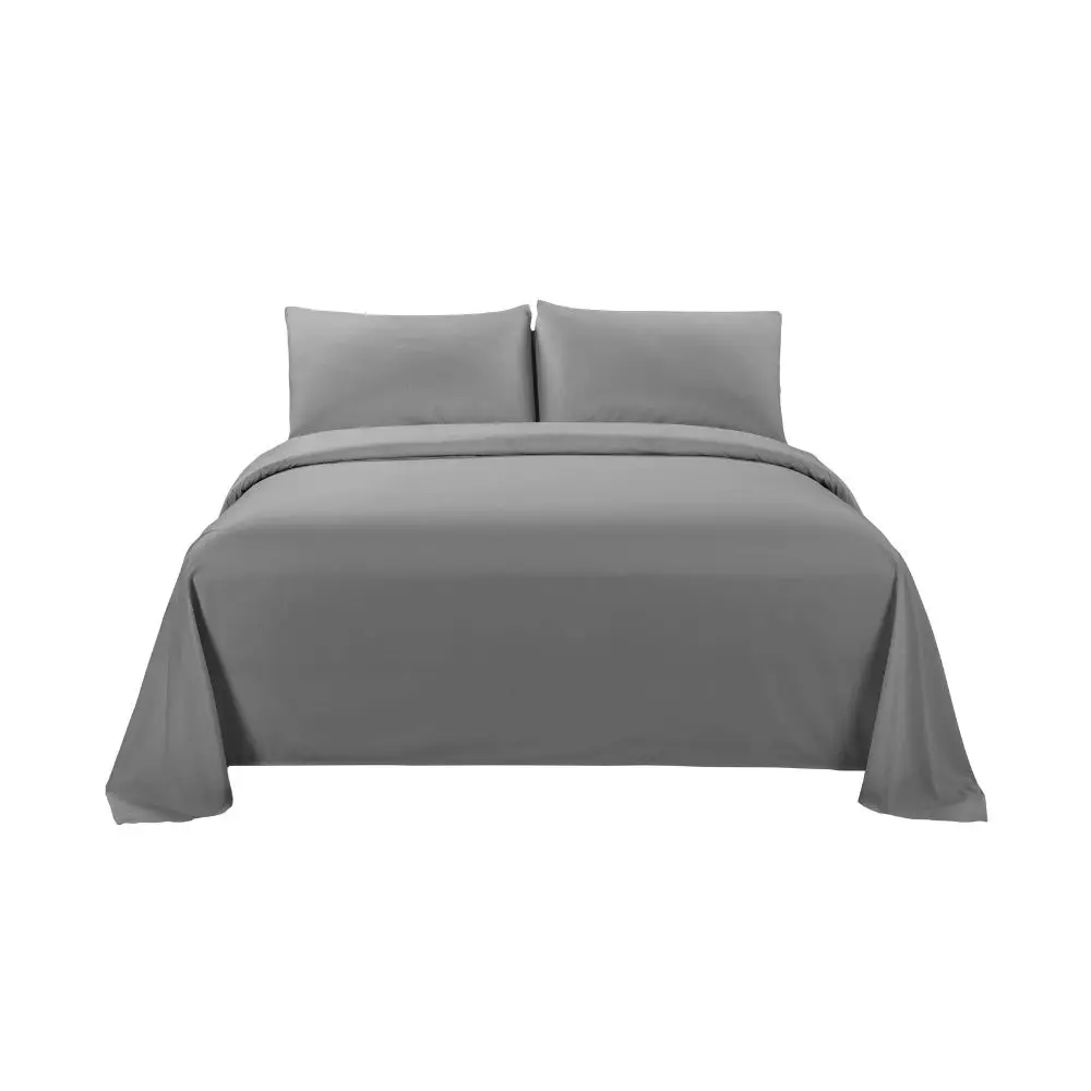 Set de Sábana Quattro Twin Microfibra Gris QTTBSSET05