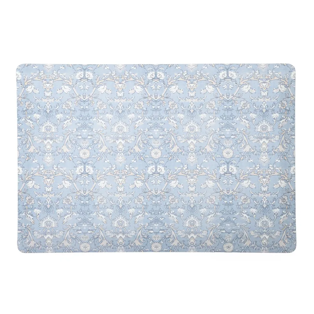 Tapete antifatiga de cocina con estilo floral azul 51x76 cm