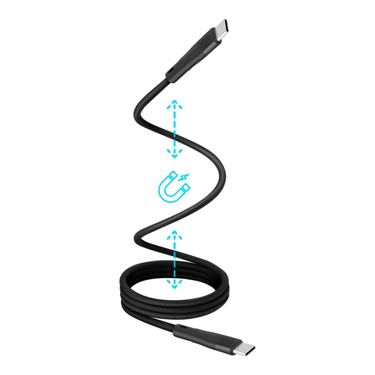 Cable USB C magnético tipo cordón de 1 m 65 W