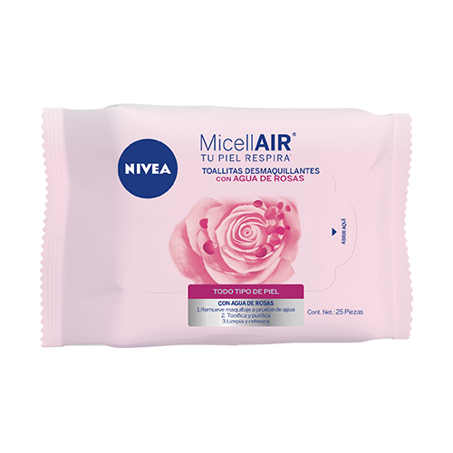 TOALLITAS DESMAQUILLANTES NIVEA ROSAS X 25 UN