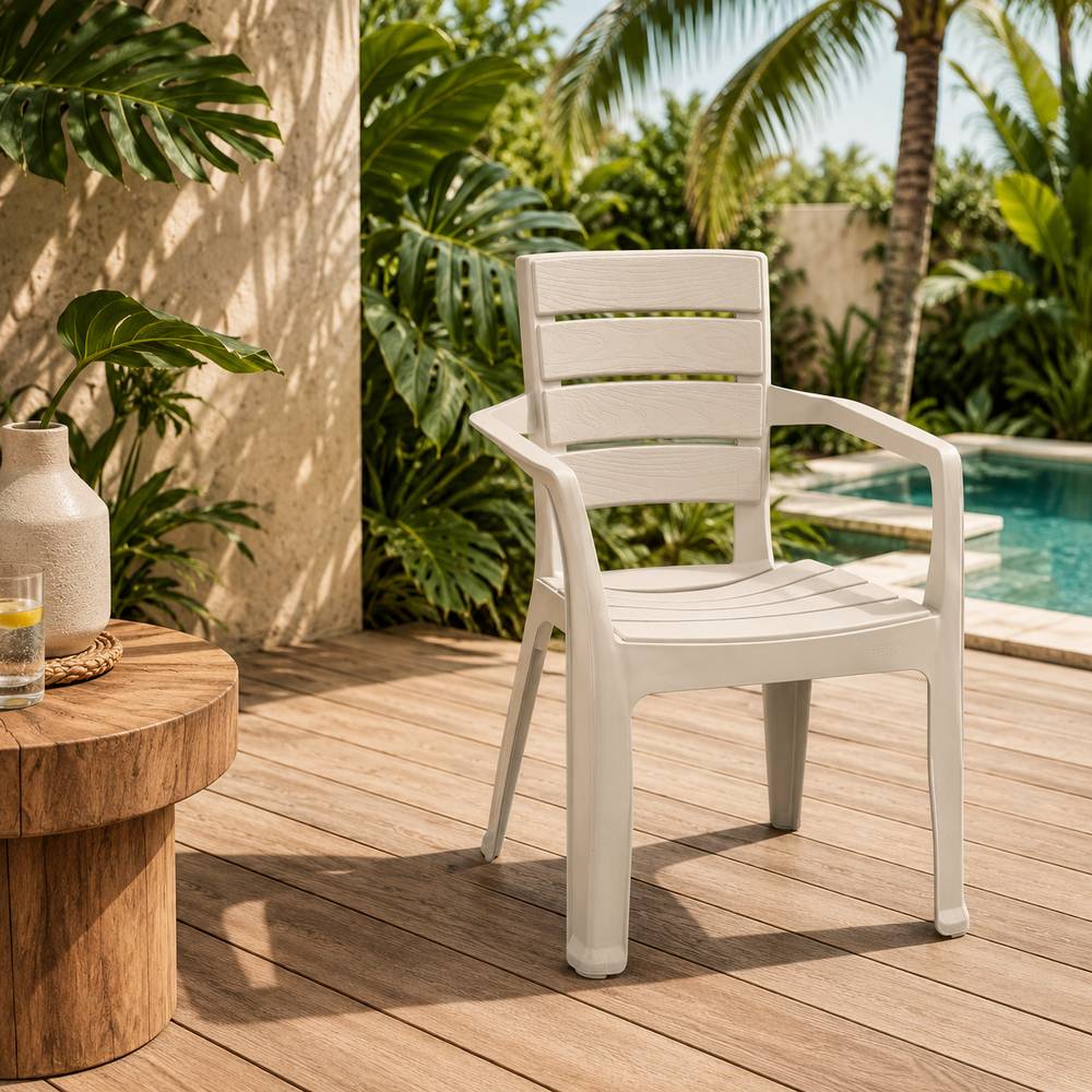 Silla con brazos de plastico 58x59x82.5 cm baru taupe