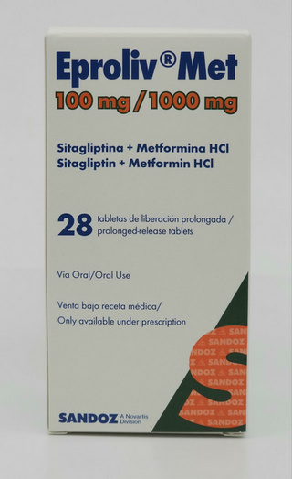 Eproliv Met, 100 mg/1000 mg, 28 comprimidos de liberacion prolongada