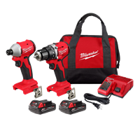 Taladro 1/2” + Atornillador Impacto 2 Bateria 2 A Milwaukee