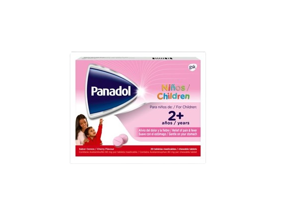 Panadol niños 80mg X20 tabletas masticables