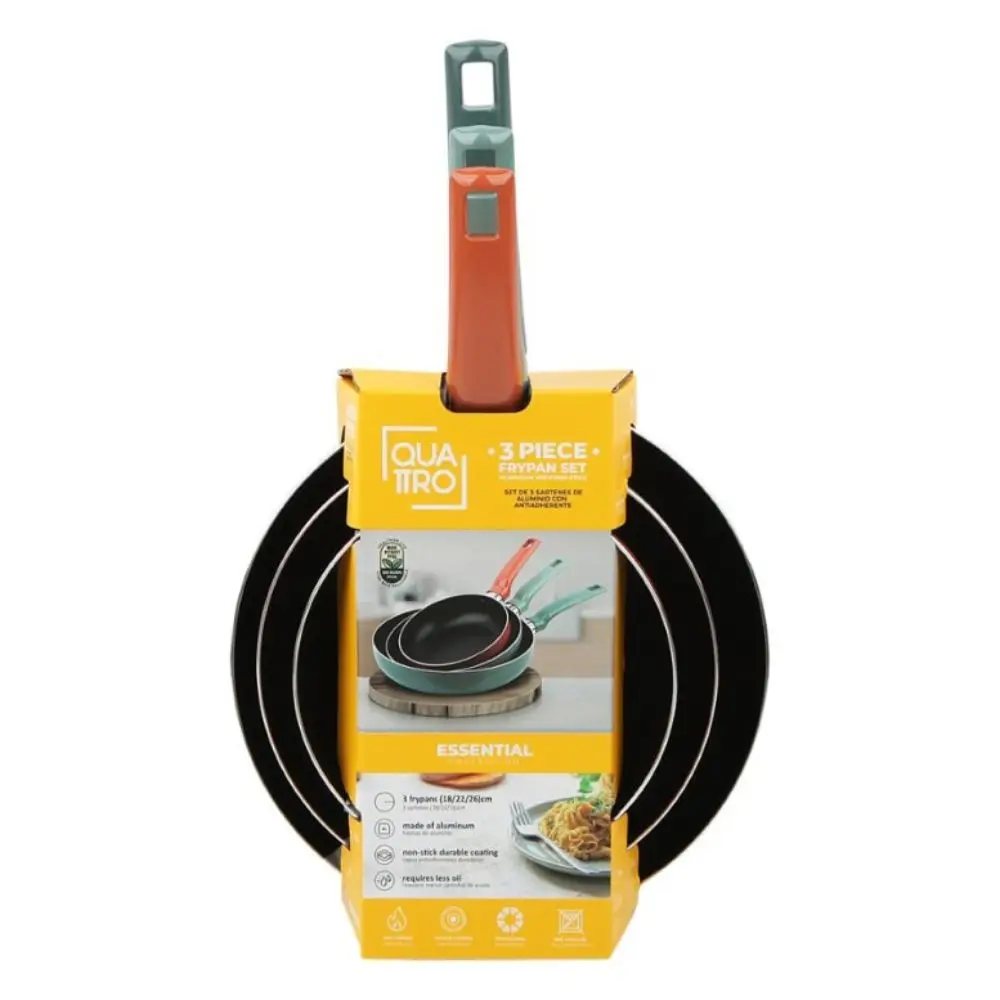 Juego de Sartenes QUATTRO QTTCWA3G5 Aluminio Prensado Multicolor