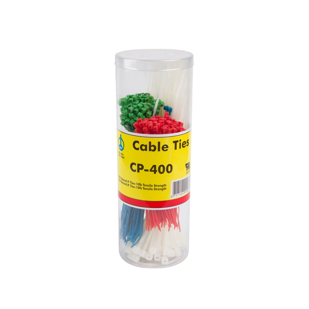 Amarra plastica 4-8 pulg set de 400 pzas