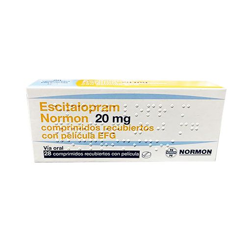 ESCITALOPRAM 20 MG X 28 NORMON