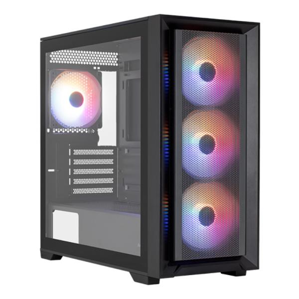 Case Gaming RGB Aerocool tern mini mini tower ventiladores 4 de 120MM con vidrio lateral y malla frontal tern MINI-G-BK-V1 ACCS-ES04043.11
