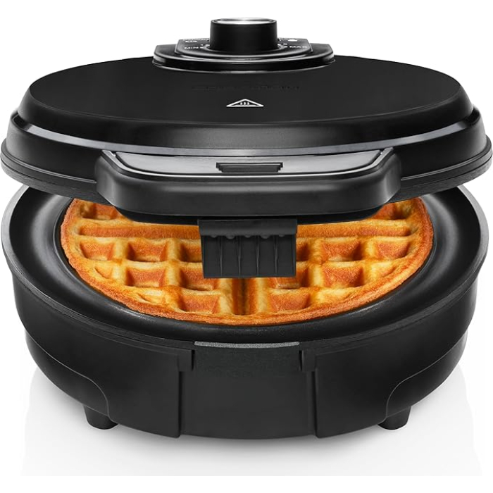 WAFLERA 700W ESTILO BELGA REDONDA NEGRO ANTIADHERENTE CHEFMAN