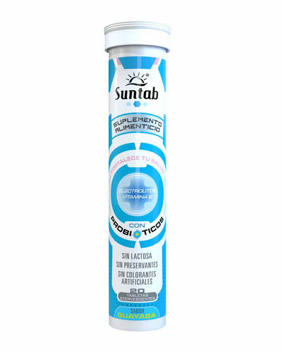 Suntab Alimenticio con Electrolitos Vit C y probioticos sabor Guayaba