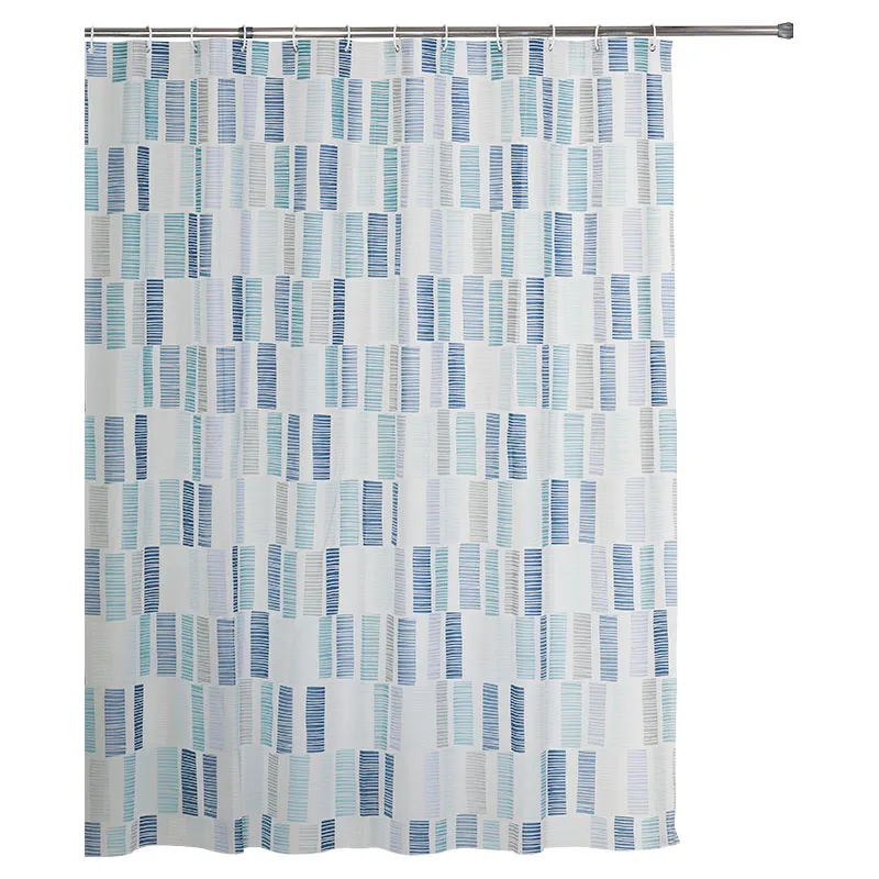 Set cortina de baño peva estampado 183 x 183 cm incluye 12 ganchos