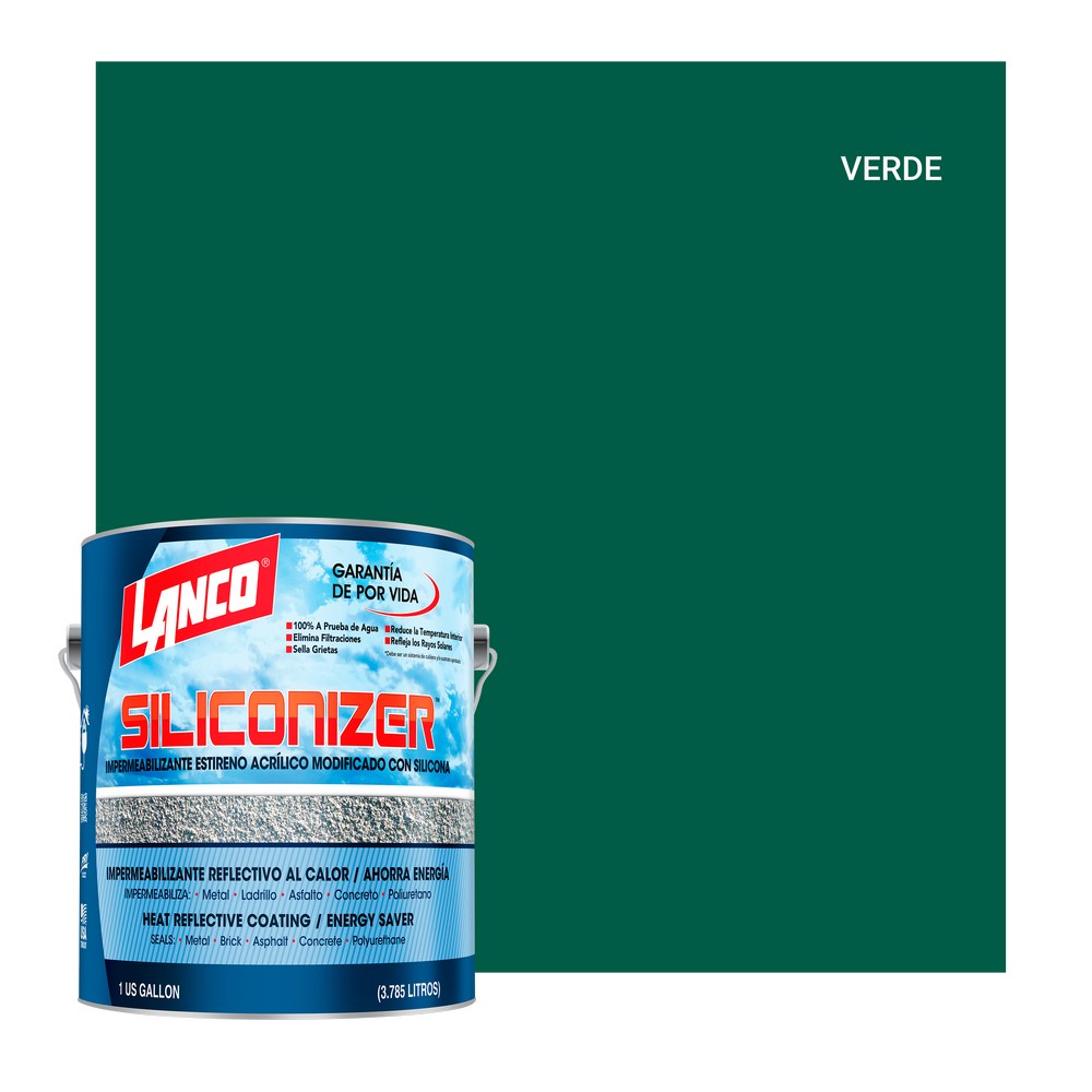 Impermeabilizante para techos verde siliconizer galon (3.785 l)