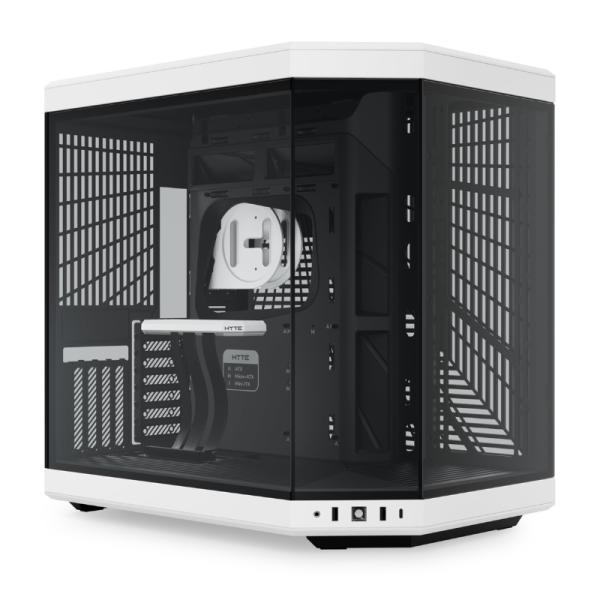 Case Hyte Gaming Mid Tower Y70 sin Ventilación con Vidrio Frontal y Lateral – Blanco / Negro