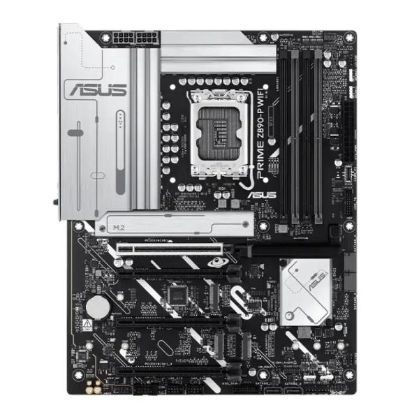 TARJETA MADRE ASUS PRIME Z890-P WIFI LGA 1851 DDR5 4X M.2 + 4X SATA USB 3.2 WIFI 7 1X PCIE 5.0 AURA SYNC RGB 90MB1I70-M0EAY0 NEGRO/PLATA