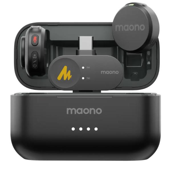 Microfono maono WM650 PC2 inalámbrico con receptor USB-C con reduccion de ruido