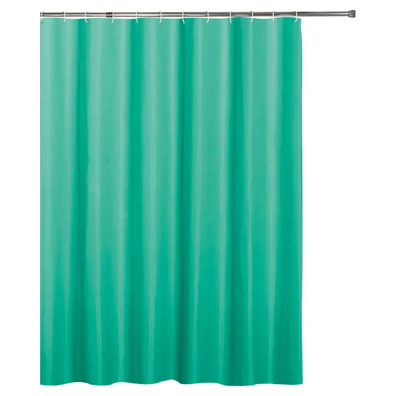 Set cortina de baño poliéster aqua 183 x 183 cm incluye 12 ganchos
