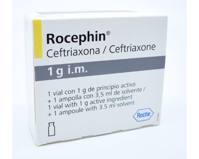Rocephin, 1 g, I.M., 1 ampolla