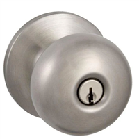 Cerradura Pomo con Llave Acero Inoxidable Olympus Kwikset