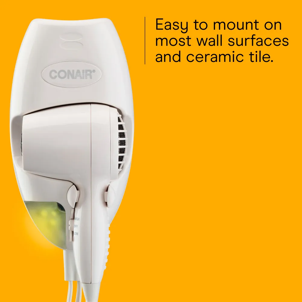Secadora de cabello compac para pared 1600w Conair 134NR