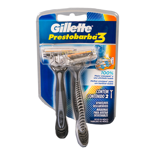 GILLETTE PRESTOBARBA 3 MAQUINA DESECHABLE BLISTER 2 HOMBRE