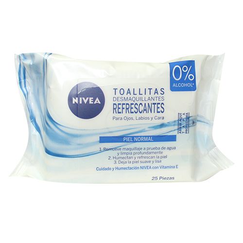 TOALLITAS DESMAQUILLANTES NIVEA REFESCANTES 25 UN