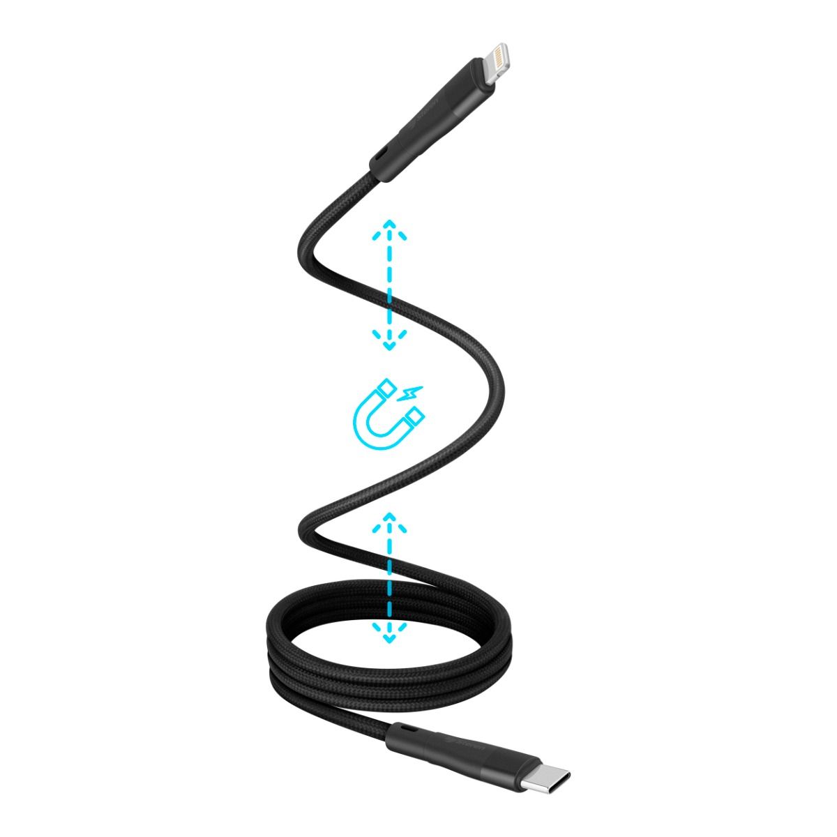 Cable USB C a Lightning magnético tipo cordón de 1 m 18 W