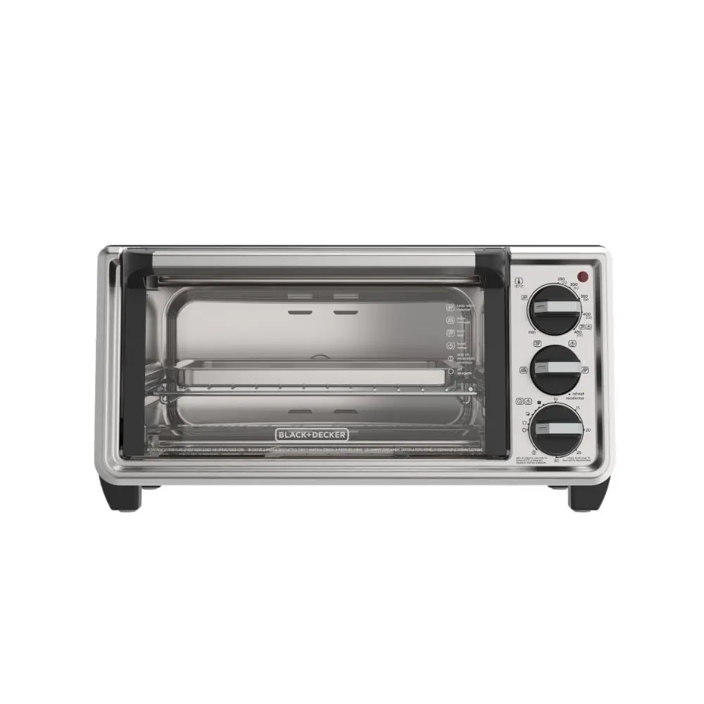 Black+Decker Horno tostador de 4 rebanadas convección natural, TO4130-0SDLA