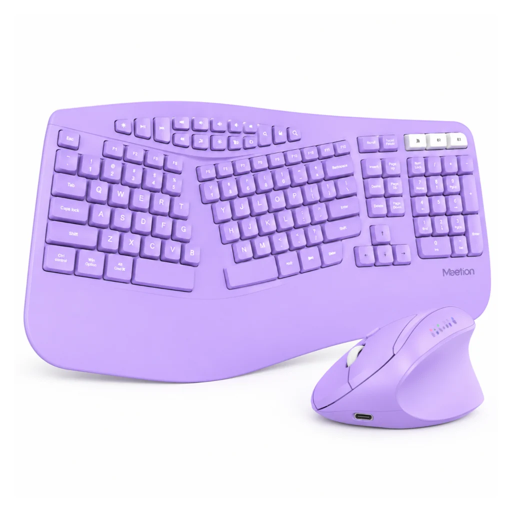 Miomu Kit de Teclado y Mouse Inalámbrico Ergonómico