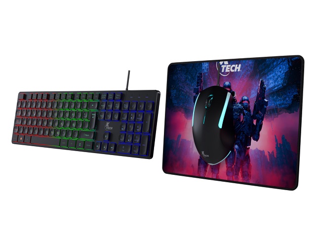 TECLADO, MOUSE Y PAD GAMING HASHA RGB XTK-535S