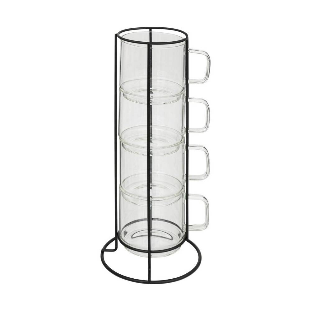Tazas de vidrio en rack 30cl s-4