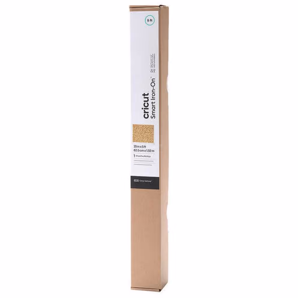 Vinil textil Cricut Smart Glitter Iron-On gold 30.5×48 cm – 1 pliego.