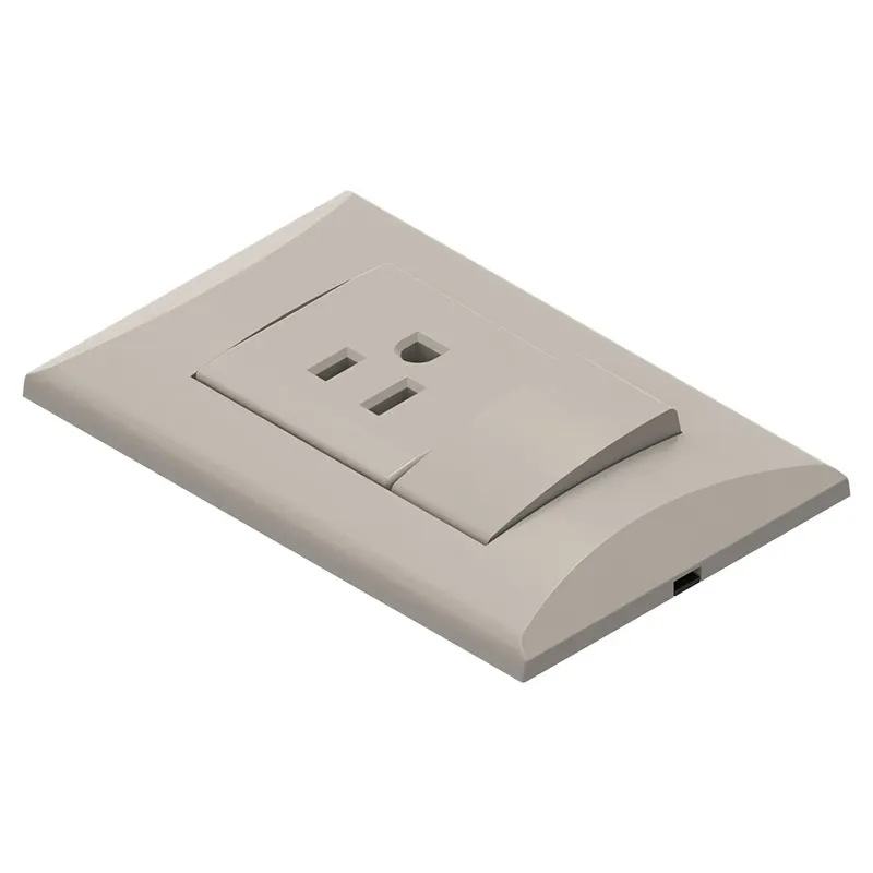 Tomacorriente e interruptor 15 A 125 V marfil Eagle línea Plata