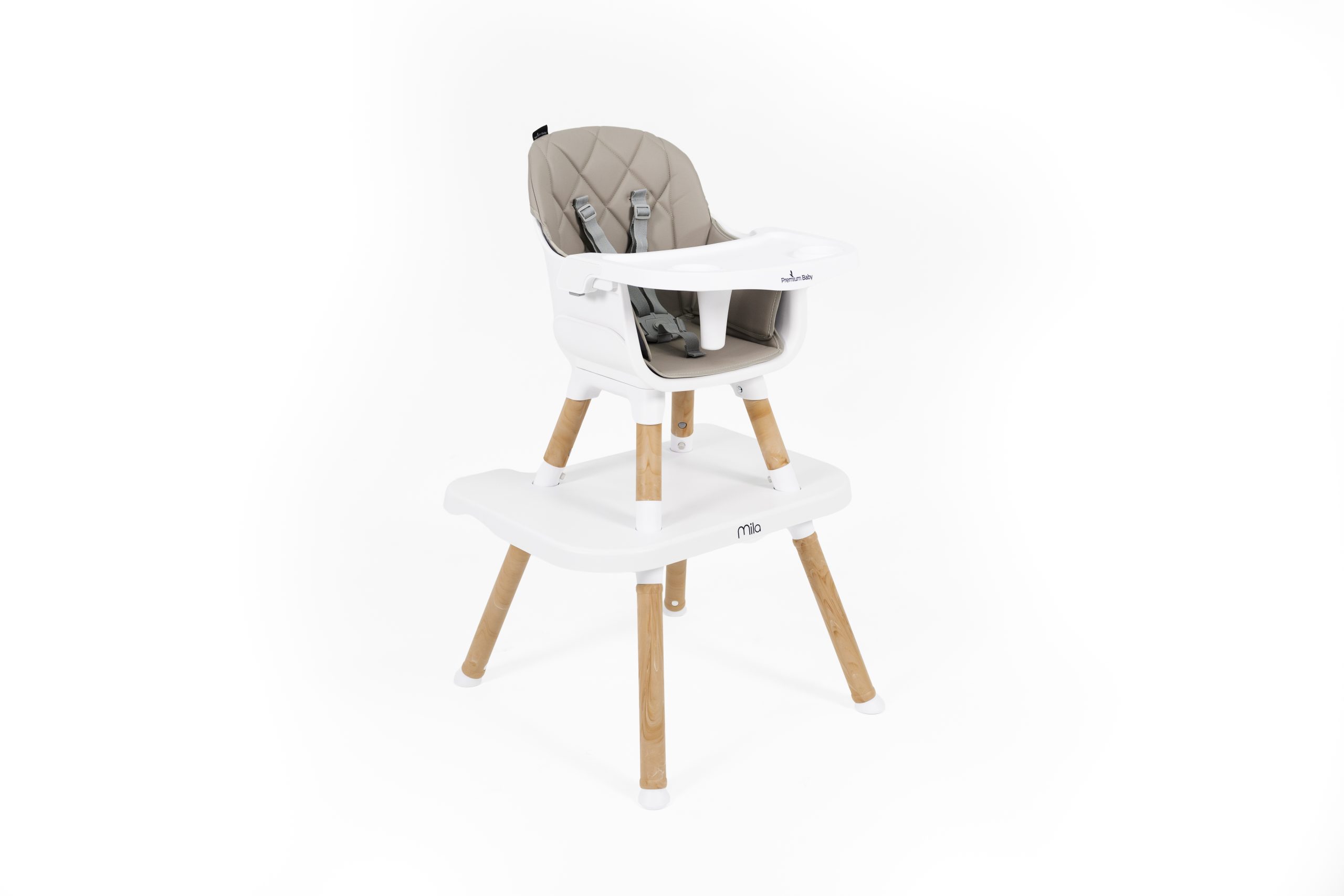 Silla de comer Mila 6 en 1 – Gris