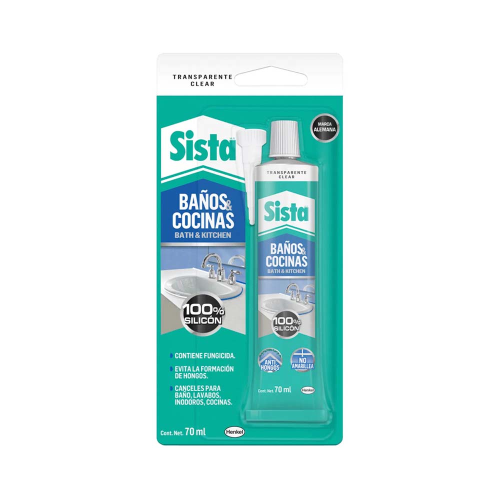 Silicon transparente baños y cocina 100% 70ml