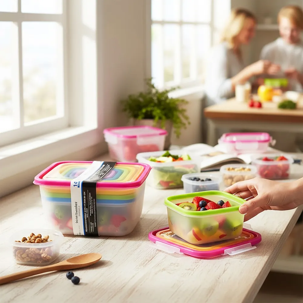 Herméticos y Refractarios Mainstays Set d 7 Contenedores De Alimentos Mainst