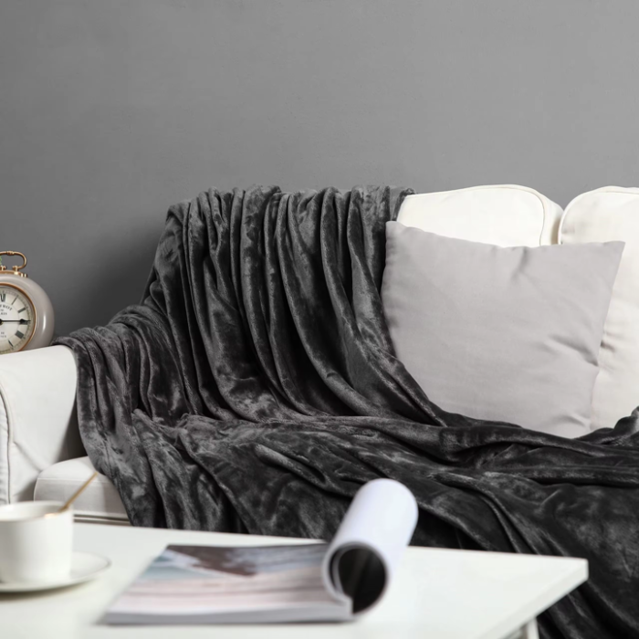 COBIJA KING 228X275 GRIS OSCURO POLIESTER HAUS