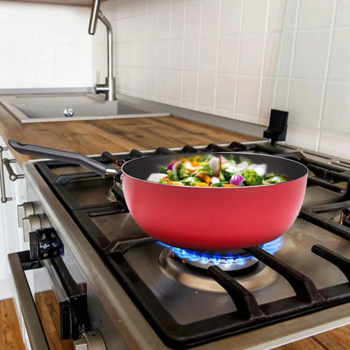 SARTEN WOK 24CM ROJO RAVELLI