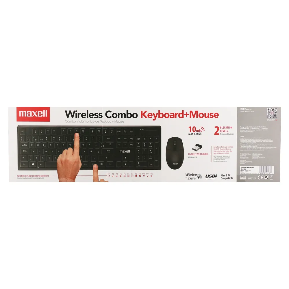 Combo Maxell de teclado y mouse modelo wkbc 200
