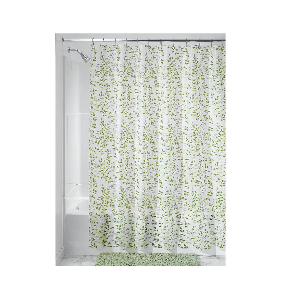 Cortina para baño hojas verdes peva