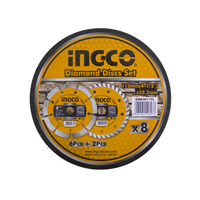Disco Diamantado Corte Concreto 4 1/2" 8 Unidades Ingco