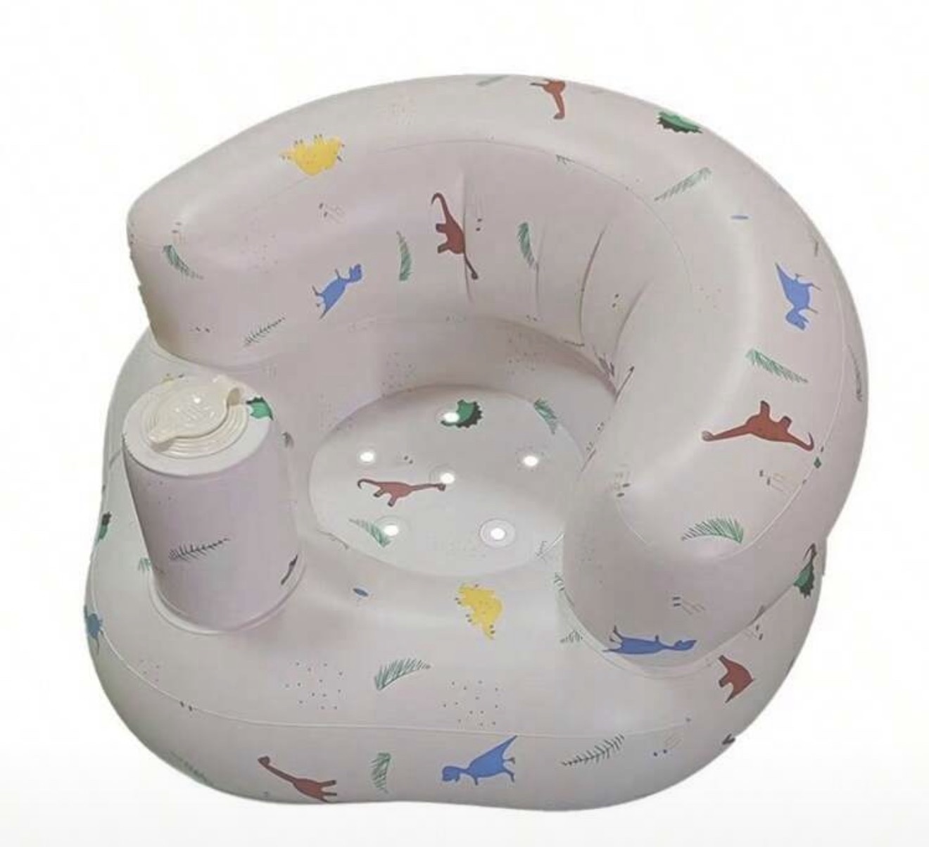 Silla Inflable para Bebé Multifuncional – Entrenamiento para Sentarse, Juego y Baño (6m+), dinosaurio
