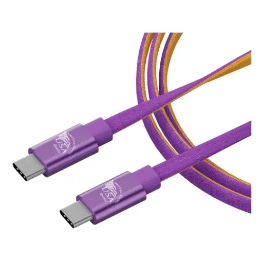 Cable USB-C a USB-C American Electric 1mt Alimentación/Transferencia Morado JF-2TCC