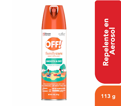 OFF FAMILY SMOOTH DRY REPELENTE DE INSECTOS EN AEROSOL 113 GRS