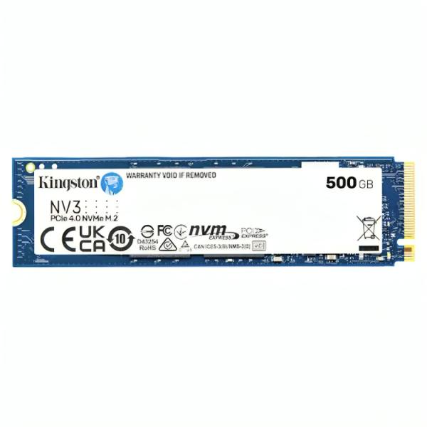 DISCO DURO INTERNO SÓLIDO 500 GB KINGSTON NV3 M.2 2280 PCIE GEN4 X4 5000 MB/S / 3000 MB/S SNV3S/500G AZUL