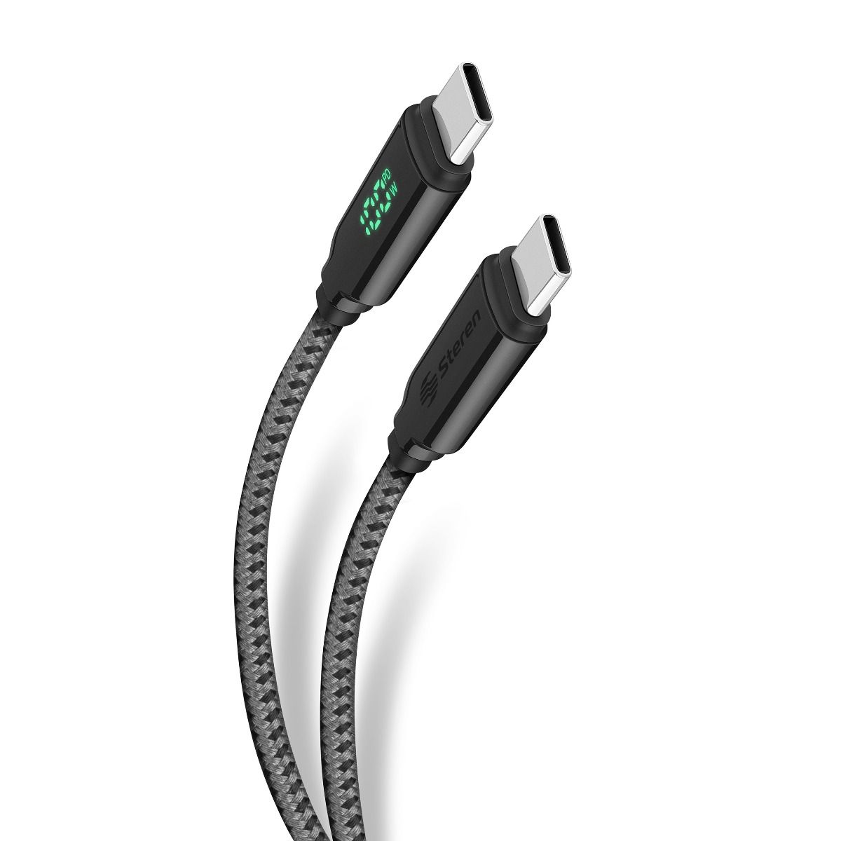 Cable USB C de 1 m 100 W con Anuncio luminoso que muestra la potencia de carga