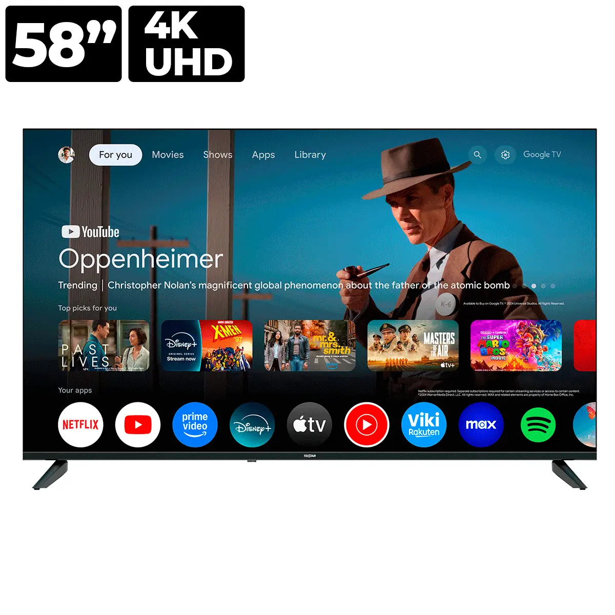 Pantalla LED UHD 4K Telstar 58 Pulgadas TTK058496KK