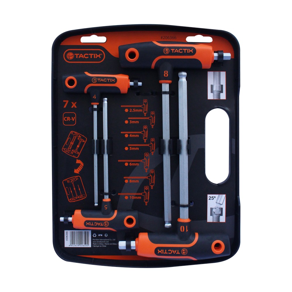 Juego llaves allen tipo t 2.5-10 mm 7 unidades