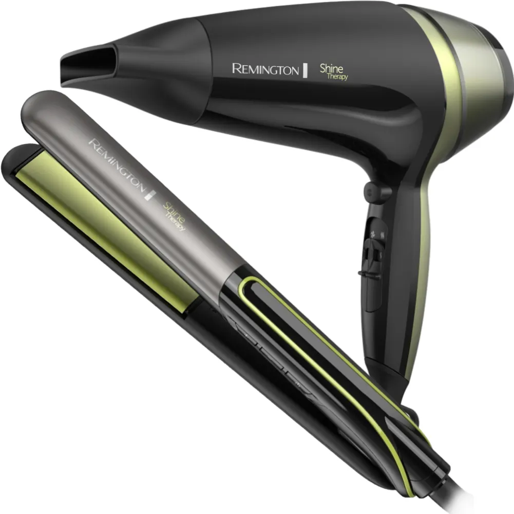 Combo de Alisadora y Secadora Remington Negro y Verde S12AD13A110F