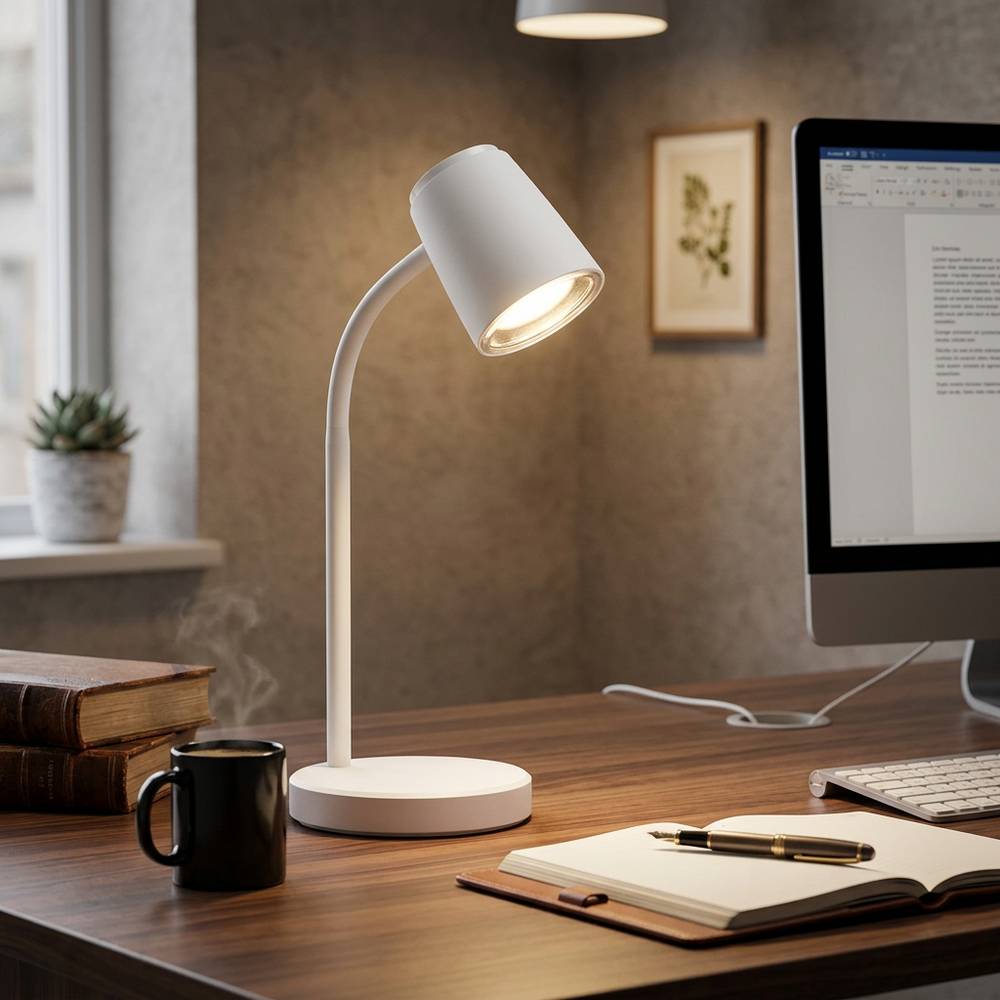 Lampara de escritorio led blanca